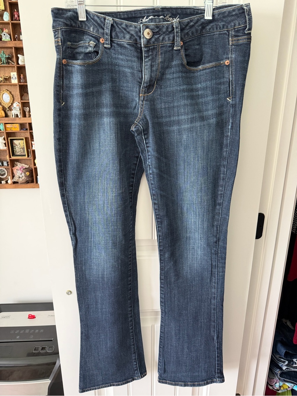 American Eagle Outfitters Women's Dark Blue Boot-Cut Jeans